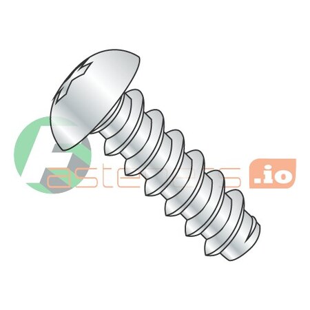 Newport Fasteners Thread Cutting Screw, #6 x 1/2 in, Zinc Plated Steel Round Head Phillips Drive, 10000 PK 811769